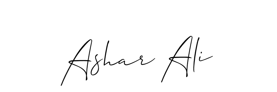Also You can easily find your signature by using the search form. We will create Ashar Ali name handwritten signature images for you free of cost using Allison_Script sign style. Ashar Ali signature style 2 images and pictures png
