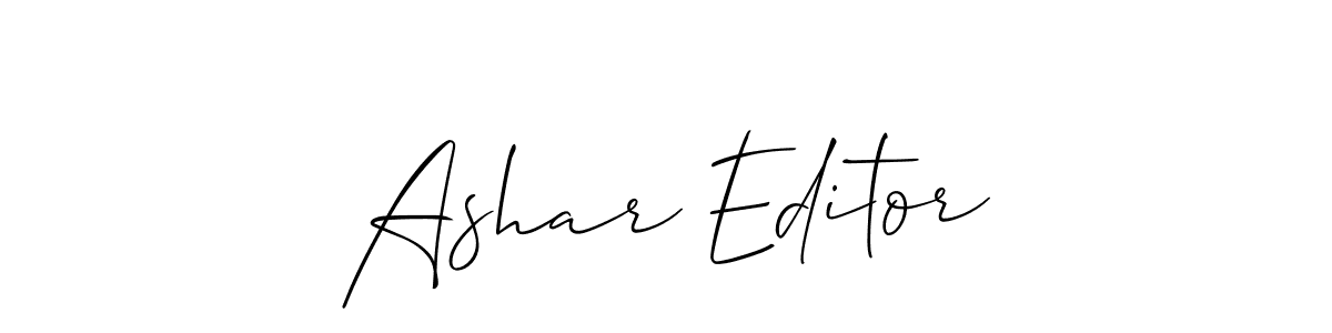 How to make Ashar Editor signature? Allison_Script is a professional autograph style. Create handwritten signature for Ashar Editor name. Ashar Editor signature style 2 images and pictures png