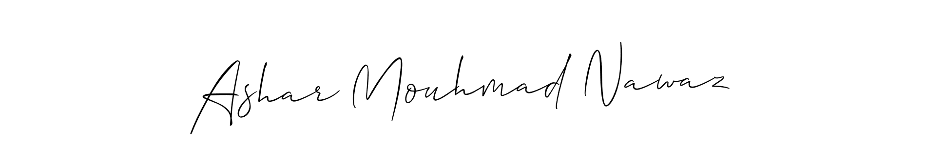 Create a beautiful signature design for name Ashar Mouhmad Nawaz. With this signature (Allison_Script) fonts, you can make a handwritten signature for free. Ashar Mouhmad Nawaz signature style 2 images and pictures png