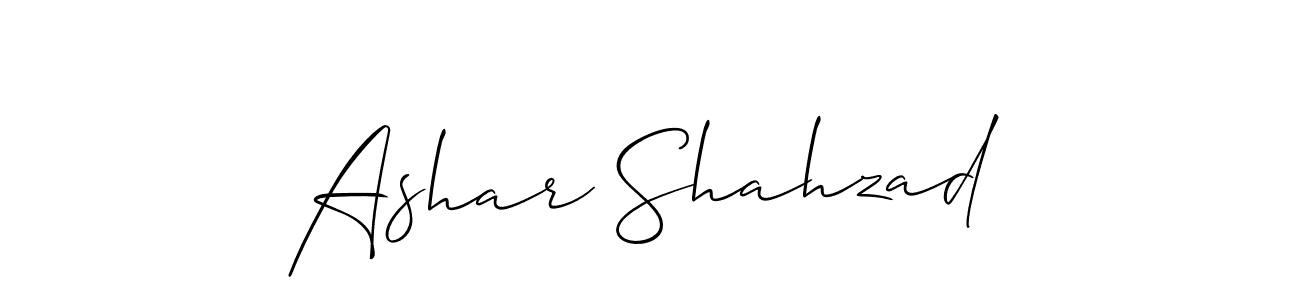 Allison_Script is a professional signature style that is perfect for those who want to add a touch of class to their signature. It is also a great choice for those who want to make their signature more unique. Get Ashar Shahzad name to fancy signature for free. Ashar Shahzad signature style 2 images and pictures png