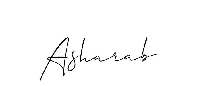 How to Draw Asharab signature style? Allison_Script is a latest design signature styles for name Asharab. Asharab signature style 2 images and pictures png