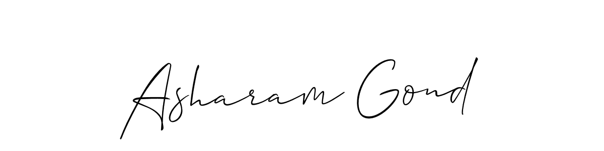 It looks lik you need a new signature style for name Asharam Gond. Design unique handwritten (Allison_Script) signature with our free signature maker in just a few clicks. Asharam Gond signature style 2 images and pictures png