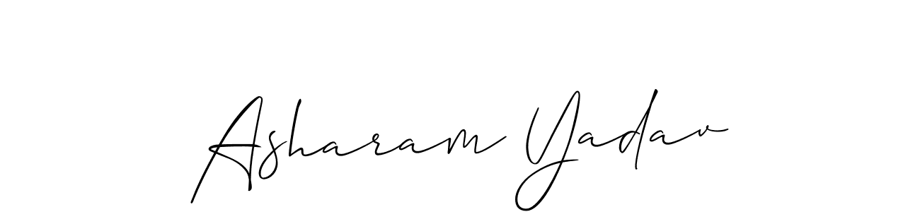 Also we have Asharam Yadav name is the best signature style. Create professional handwritten signature collection using Allison_Script autograph style. Asharam Yadav signature style 2 images and pictures png