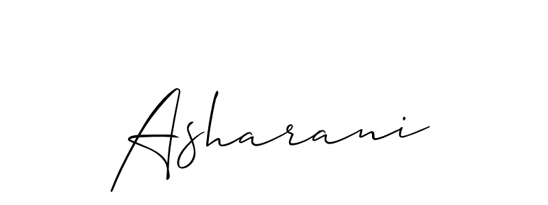 Make a beautiful signature design for name Asharani. With this signature (Allison_Script) style, you can create a handwritten signature for free. Asharani signature style 2 images and pictures png