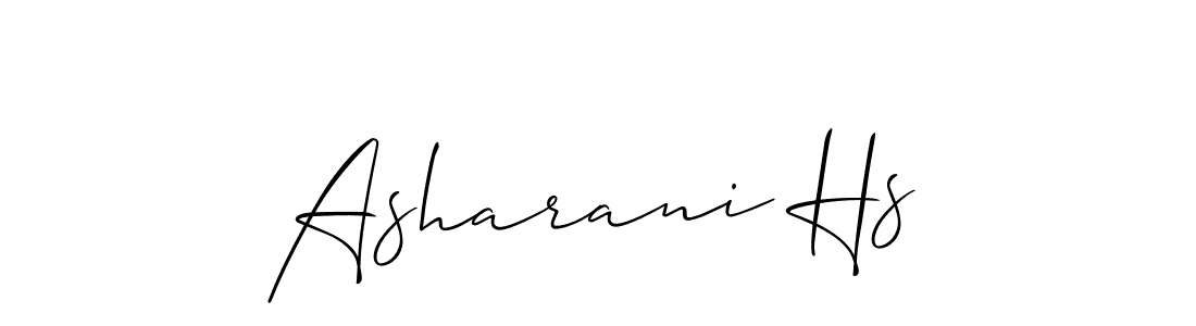 It looks lik you need a new signature style for name Asharani Hs. Design unique handwritten (Allison_Script) signature with our free signature maker in just a few clicks. Asharani Hs signature style 2 images and pictures png