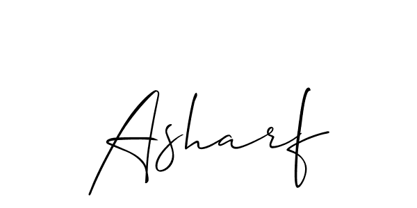 Make a beautiful signature design for name Asharf. With this signature (Allison_Script) style, you can create a handwritten signature for free. Asharf signature style 2 images and pictures png