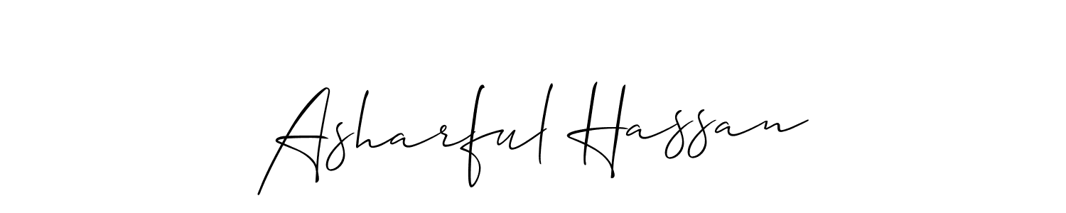 Make a beautiful signature design for name Asharful Hassan. With this signature (Allison_Script) style, you can create a handwritten signature for free. Asharful Hassan signature style 2 images and pictures png