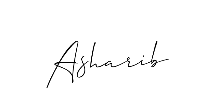 Create a beautiful signature design for name Asharib. With this signature (Allison_Script) fonts, you can make a handwritten signature for free. Asharib signature style 2 images and pictures png