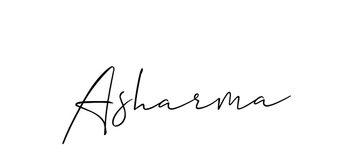 Design your own signature with our free online signature maker. With this signature software, you can create a handwritten (Allison_Script) signature for name Asharma. Asharma signature style 2 images and pictures png