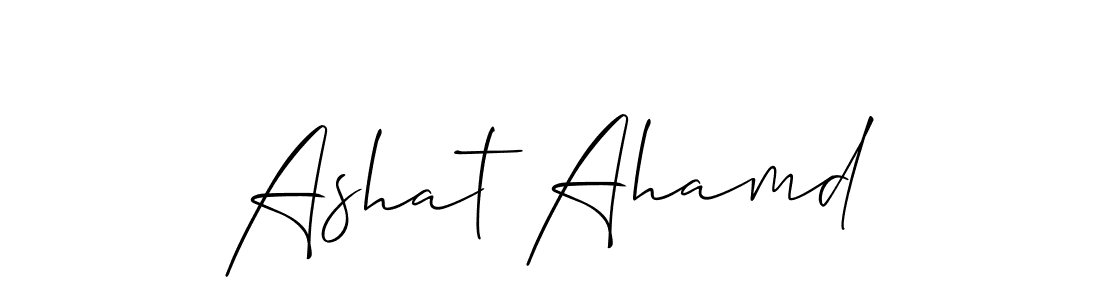 Check out images of Autograph of Ashat Ahamd name. Actor Ashat Ahamd Signature Style. Allison_Script is a professional sign style online. Ashat Ahamd signature style 2 images and pictures png