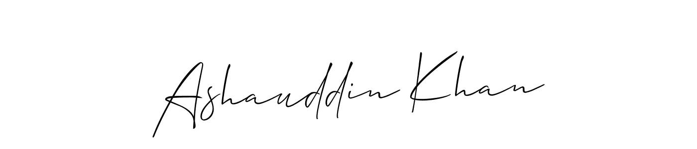 Create a beautiful signature design for name Ashauddin Khan. With this signature (Allison_Script) fonts, you can make a handwritten signature for free. Ashauddin Khan signature style 2 images and pictures png