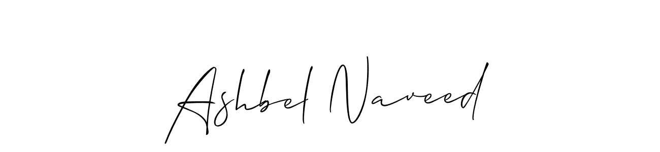 Use a signature maker to create a handwritten signature online. With this signature software, you can design (Allison_Script) your own signature for name Ashbel Naveed. Ashbel Naveed signature style 2 images and pictures png