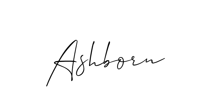 Make a beautiful signature design for name Ashborn. With this signature (Allison_Script) style, you can create a handwritten signature for free. Ashborn signature style 2 images and pictures png