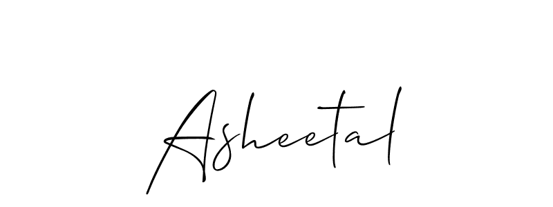 How to make Asheetal signature? Allison_Script is a professional autograph style. Create handwritten signature for Asheetal name. Asheetal signature style 2 images and pictures png