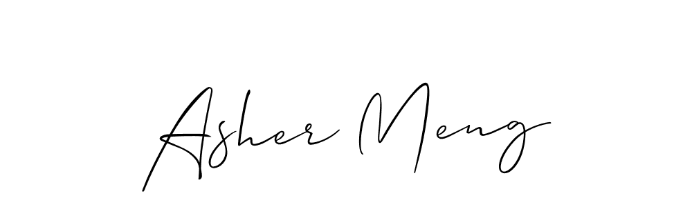 How to Draw Asher Meng signature style? Allison_Script is a latest design signature styles for name Asher Meng. Asher Meng signature style 2 images and pictures png