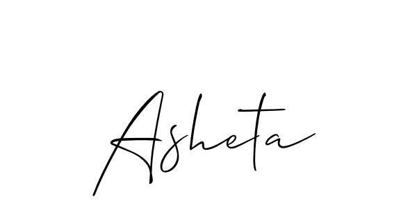 Also we have Asheta name is the best signature style. Create professional handwritten signature collection using Allison_Script autograph style. Asheta signature style 2 images and pictures png