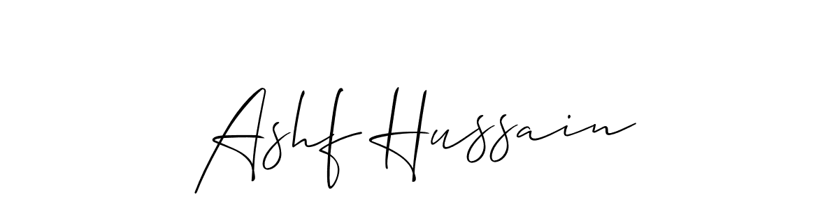 Use a signature maker to create a handwritten signature online. With this signature software, you can design (Allison_Script) your own signature for name Ashf Hussain. Ashf Hussain signature style 2 images and pictures png