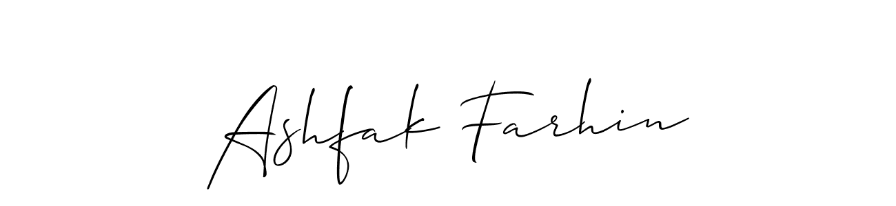 Design your own signature with our free online signature maker. With this signature software, you can create a handwritten (Allison_Script) signature for name Ashfak Farhin. Ashfak Farhin signature style 2 images and pictures png