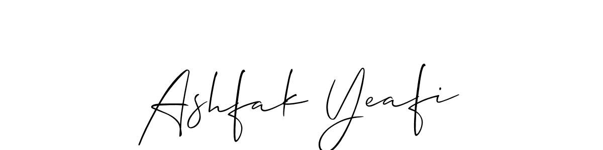 if you are searching for the best signature style for your name Ashfak Yeafi. so please give up your signature search. here we have designed multiple signature styles  using Allison_Script. Ashfak Yeafi signature style 2 images and pictures png