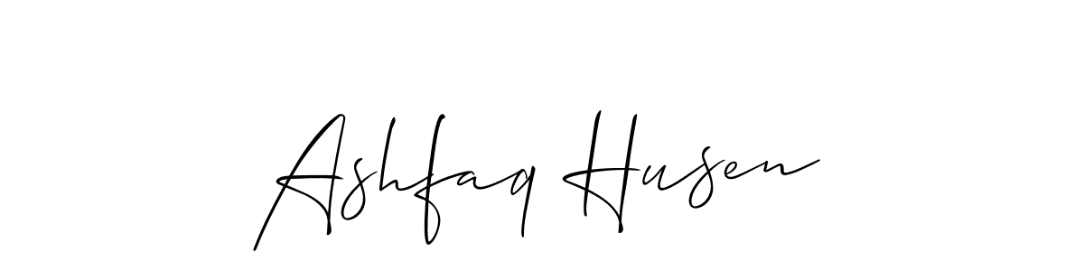 Allison_Script is a professional signature style that is perfect for those who want to add a touch of class to their signature. It is also a great choice for those who want to make their signature more unique. Get Ashfaq Husen name to fancy signature for free. Ashfaq Husen signature style 2 images and pictures png