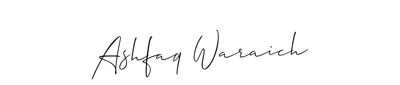 How to make Ashfaq Waraich name signature. Use Allison_Script style for creating short signs online. This is the latest handwritten sign. Ashfaq Waraich signature style 2 images and pictures png