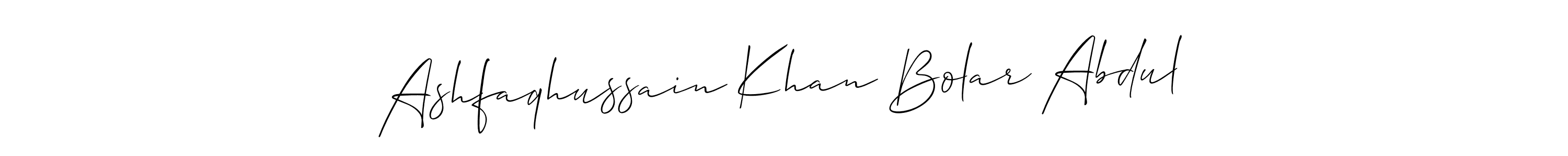 Design your own signature with our free online signature maker. With this signature software, you can create a handwritten (Allison_Script) signature for name Ashfaqhussain Khan Bolar Abdul. Ashfaqhussain Khan Bolar Abdul signature style 2 images and pictures png