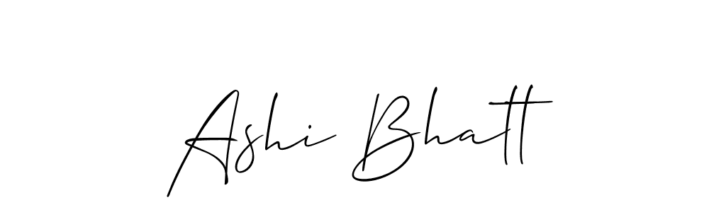 Design your own signature with our free online signature maker. With this signature software, you can create a handwritten (Allison_Script) signature for name Ashi Bhatt. Ashi Bhatt signature style 2 images and pictures png