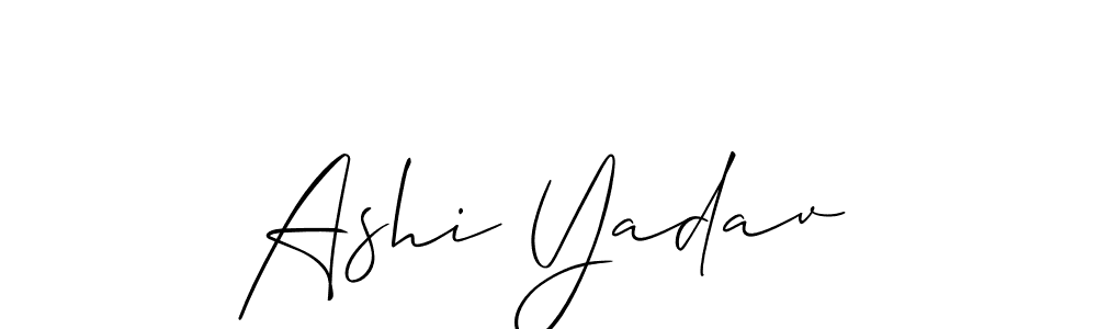 How to make Ashi Yadav name signature. Use Allison_Script style for creating short signs online. This is the latest handwritten sign. Ashi Yadav signature style 2 images and pictures png