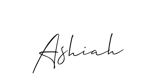 Use a signature maker to create a handwritten signature online. With this signature software, you can design (Allison_Script) your own signature for name Ashiah. Ashiah signature style 2 images and pictures png