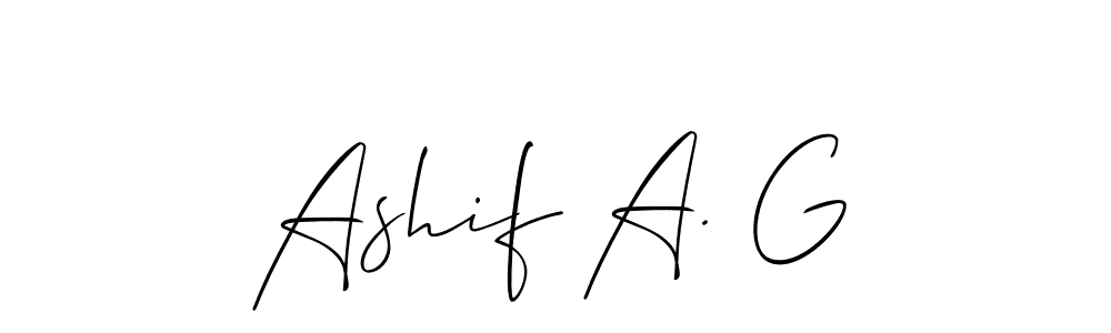 Ashif A. G stylish signature style. Best Handwritten Sign (Allison_Script) for my name. Handwritten Signature Collection Ideas for my name Ashif A. G. Ashif A. G signature style 2 images and pictures png