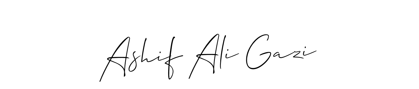 Allison_Script is a professional signature style that is perfect for those who want to add a touch of class to their signature. It is also a great choice for those who want to make their signature more unique. Get Ashif Ali Gazi name to fancy signature for free. Ashif Ali Gazi signature style 2 images and pictures png