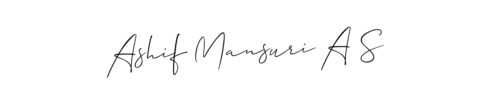 if you are searching for the best signature style for your name Ashif Mansuri A S. so please give up your signature search. here we have designed multiple signature styles  using Allison_Script. Ashif Mansuri A S signature style 2 images and pictures png