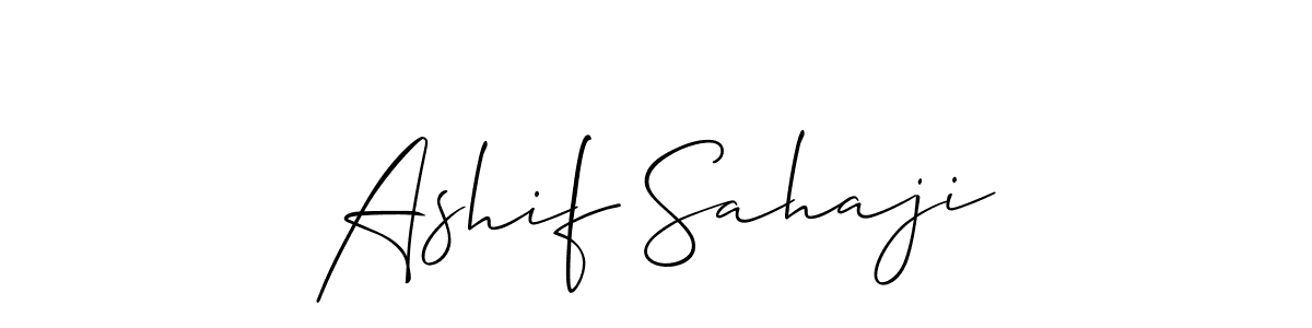 Use a signature maker to create a handwritten signature online. With this signature software, you can design (Allison_Script) your own signature for name Ashif Sahaji. Ashif Sahaji signature style 2 images and pictures png