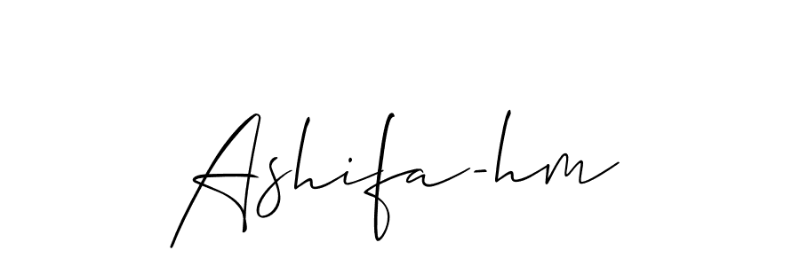 if you are searching for the best signature style for your name Ashifa-hm. so please give up your signature search. here we have designed multiple signature styles  using Allison_Script. Ashifa-hm signature style 2 images and pictures png