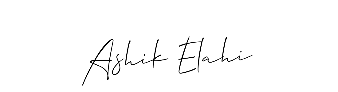 Make a beautiful signature design for name Ashik Elahi. With this signature (Allison_Script) style, you can create a handwritten signature for free. Ashik Elahi signature style 2 images and pictures png