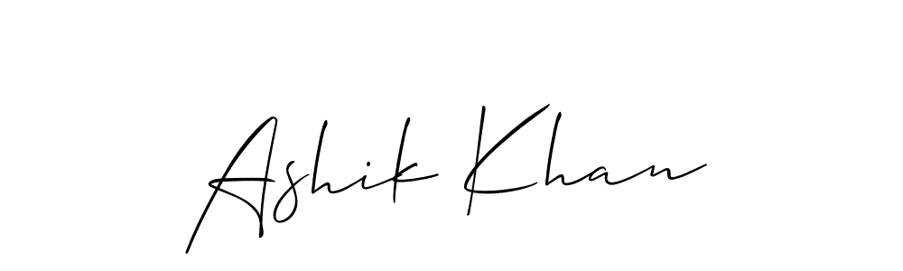 How to make Ashik Khan name signature. Use Allison_Script style for creating short signs online. This is the latest handwritten sign. Ashik Khan signature style 2 images and pictures png