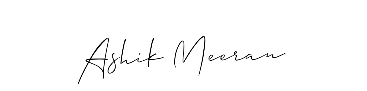 How to make Ashik Meeran name signature. Use Allison_Script style for creating short signs online. This is the latest handwritten sign. Ashik Meeran signature style 2 images and pictures png