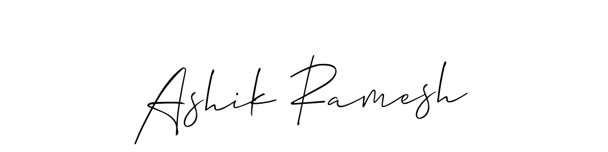 How to make Ashik Ramesh signature? Allison_Script is a professional autograph style. Create handwritten signature for Ashik Ramesh name. Ashik Ramesh signature style 2 images and pictures png