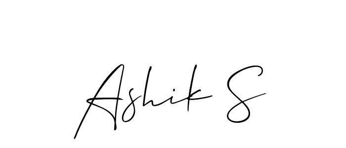 You should practise on your own different ways (Allison_Script) to write your name (Ashik S) in signature. don't let someone else do it for you. Ashik S signature style 2 images and pictures png