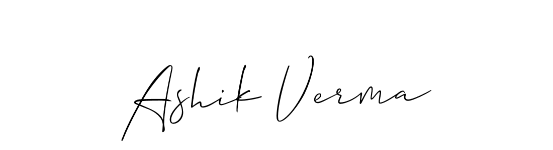 Also we have Ashik Verma name is the best signature style. Create professional handwritten signature collection using Allison_Script autograph style. Ashik Verma signature style 2 images and pictures png