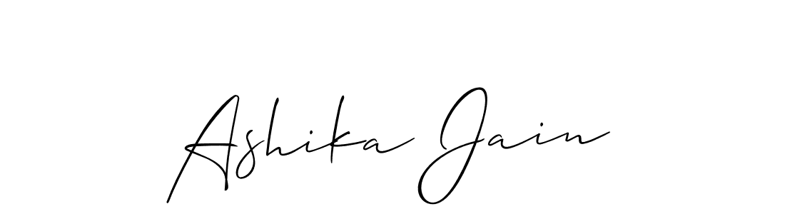 Use a signature maker to create a handwritten signature online. With this signature software, you can design (Allison_Script) your own signature for name Ashika Jain. Ashika Jain signature style 2 images and pictures png