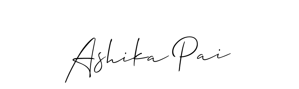 Use a signature maker to create a handwritten signature online. With this signature software, you can design (Allison_Script) your own signature for name Ashika Pai. Ashika Pai signature style 2 images and pictures png