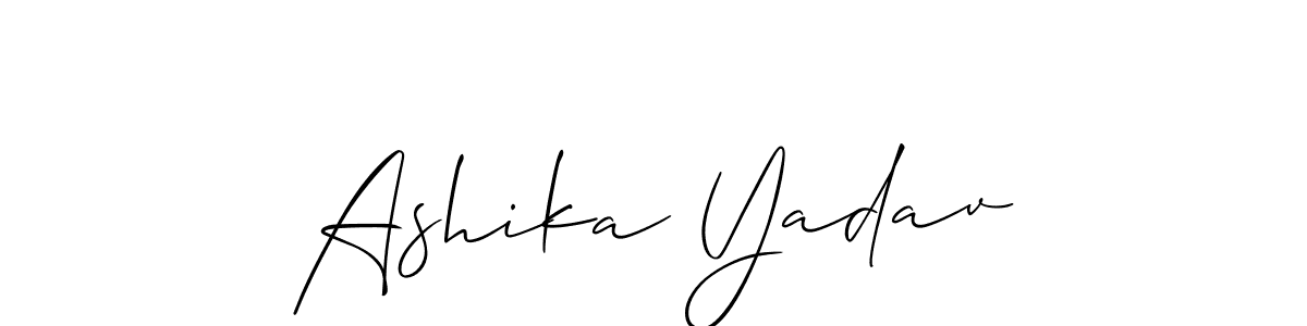 Use a signature maker to create a handwritten signature online. With this signature software, you can design (Allison_Script) your own signature for name Ashika Yadav. Ashika Yadav signature style 2 images and pictures png