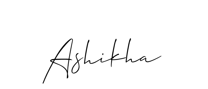 Also You can easily find your signature by using the search form. We will create Ashikha name handwritten signature images for you free of cost using Allison_Script sign style. Ashikha signature style 2 images and pictures png