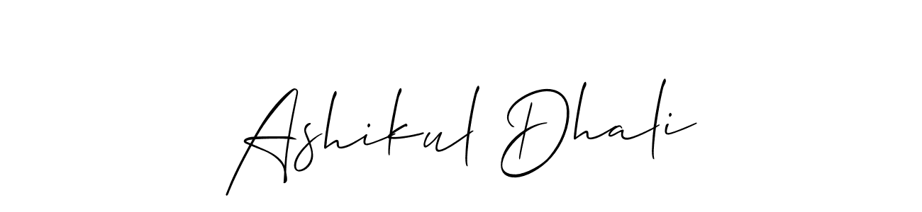 You should practise on your own different ways (Allison_Script) to write your name (Ashikul Dhali) in signature. don't let someone else do it for you. Ashikul Dhali signature style 2 images and pictures png