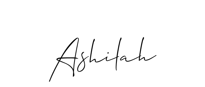 Design your own signature with our free online signature maker. With this signature software, you can create a handwritten (Allison_Script) signature for name Ashilah. Ashilah signature style 2 images and pictures png