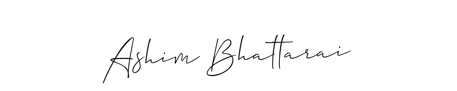 Create a beautiful signature design for name Ashim Bhattarai. With this signature (Allison_Script) fonts, you can make a handwritten signature for free. Ashim Bhattarai signature style 2 images and pictures png