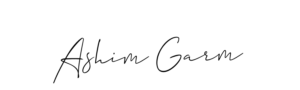 How to make Ashim Garm signature? Allison_Script is a professional autograph style. Create handwritten signature for Ashim Garm name. Ashim Garm signature style 2 images and pictures png