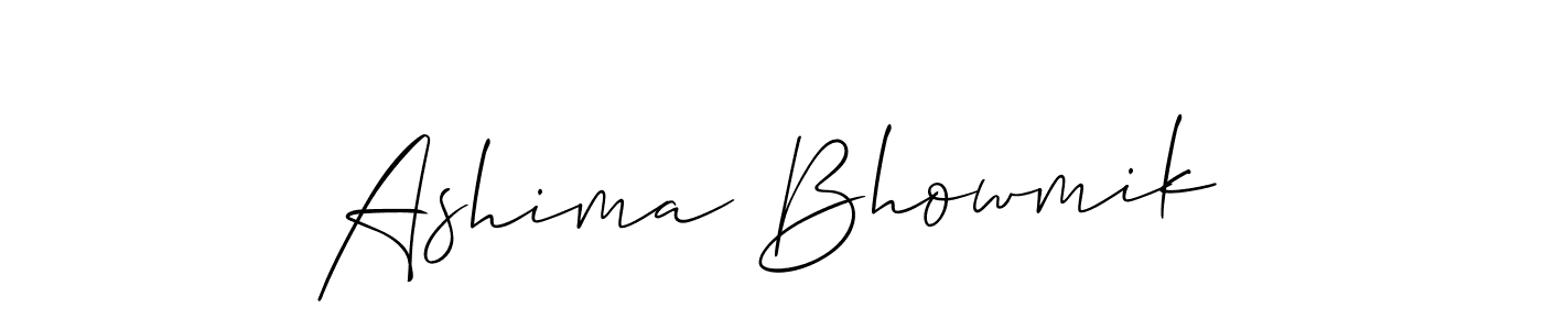 Use a signature maker to create a handwritten signature online. With this signature software, you can design (Allison_Script) your own signature for name Ashima Bhowmik. Ashima Bhowmik signature style 2 images and pictures png