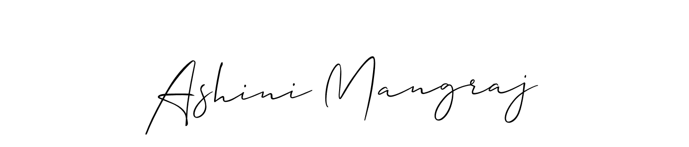 How to make Ashini Mangraj name signature. Use Allison_Script style for creating short signs online. This is the latest handwritten sign. Ashini Mangraj signature style 2 images and pictures png